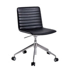 Modern Black Leather Metal Adjustable Swivel Office Chair