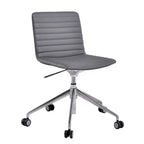 Modern Black Leather Metal Adjustable Swivel Office Chair