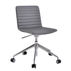 Modern Black Leather Metal Adjustable Swivel Office Chair