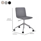 Modern Black Leather Metal Adjustable Swivel Office Chair