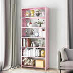 Black Metal 6-Tier Open Back Vertical Bookcase