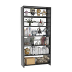 Black Metal 6-Tier Open Back Vertical Bookcase