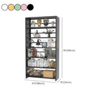 Black Metal 6-Tier Open Back Vertical Bookcase