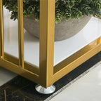 Glam White-Gold Metal Storage Bar Tables