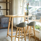 Scandinavian Wooden Freeform Bar Height Table for Dining Room