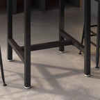 Square Wooden Top Iron Footrest Bistro Table