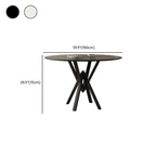 Solid Black Metal Stone Round Dining Table