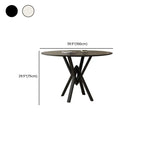 Solid Black Metal Stone Round Dining Table