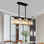 Adjustable 3/4 Lights Crystal Metal Pendant Light for Dining