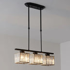 Adjustable 3/4 Lights Crystal Metal Pendant Light for Dining