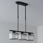 Adjustable 3/4 Lights Crystal Metal Pendant Light for Dining