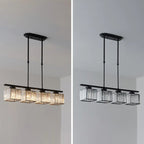 Adjustable 3/4 Lights Crystal Metal Pendant Light for Dining