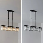 Adjustable 3/4 Lights Crystal Metal Pendant Light for Dining