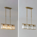 Adjustable 3/4 Lights Crystal Metal Pendant Light for Dining