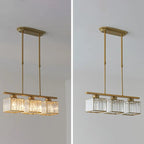 Adjustable 3/4 Lights Crystal Metal Pendant Light for Dining