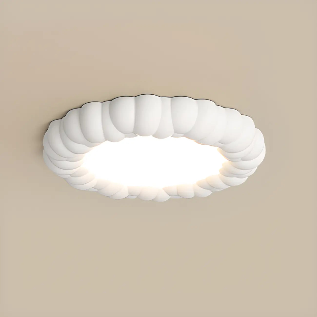 19 Inch Modern Circle Resin Flush Ceiling Light for Bedroom Decor