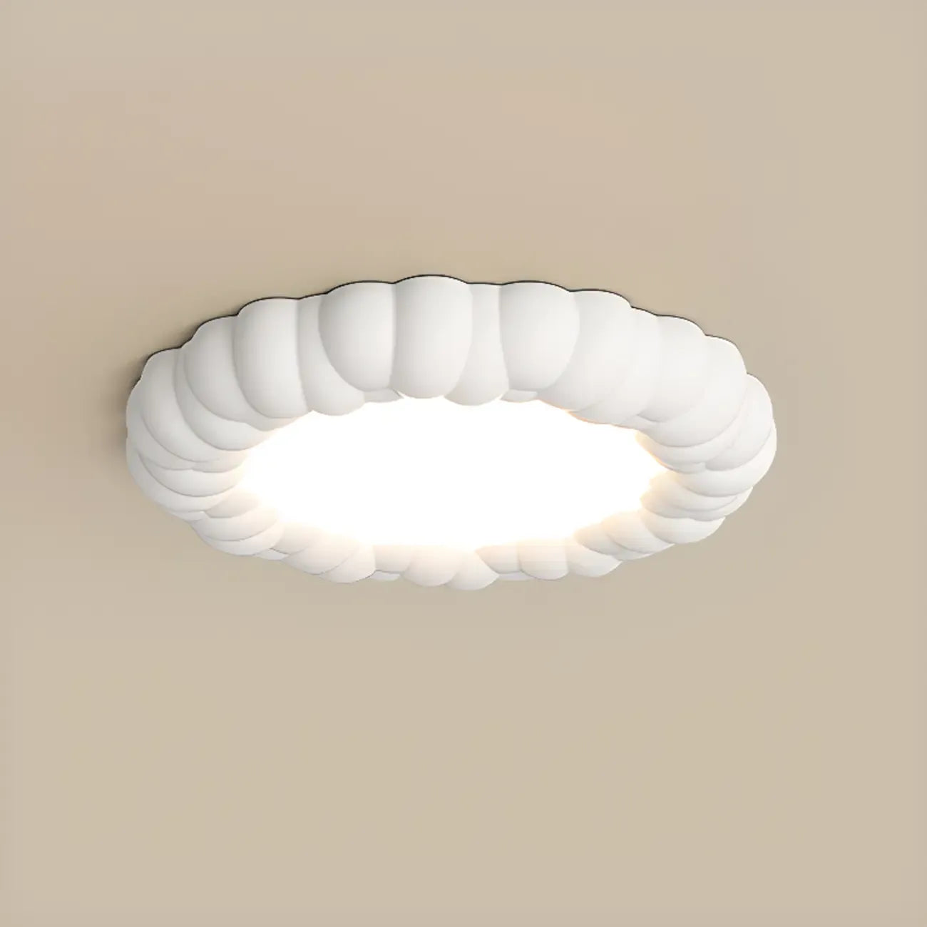 19 Inch Modern Circle Resin Flush Ceiling Light for Bedroom Decor