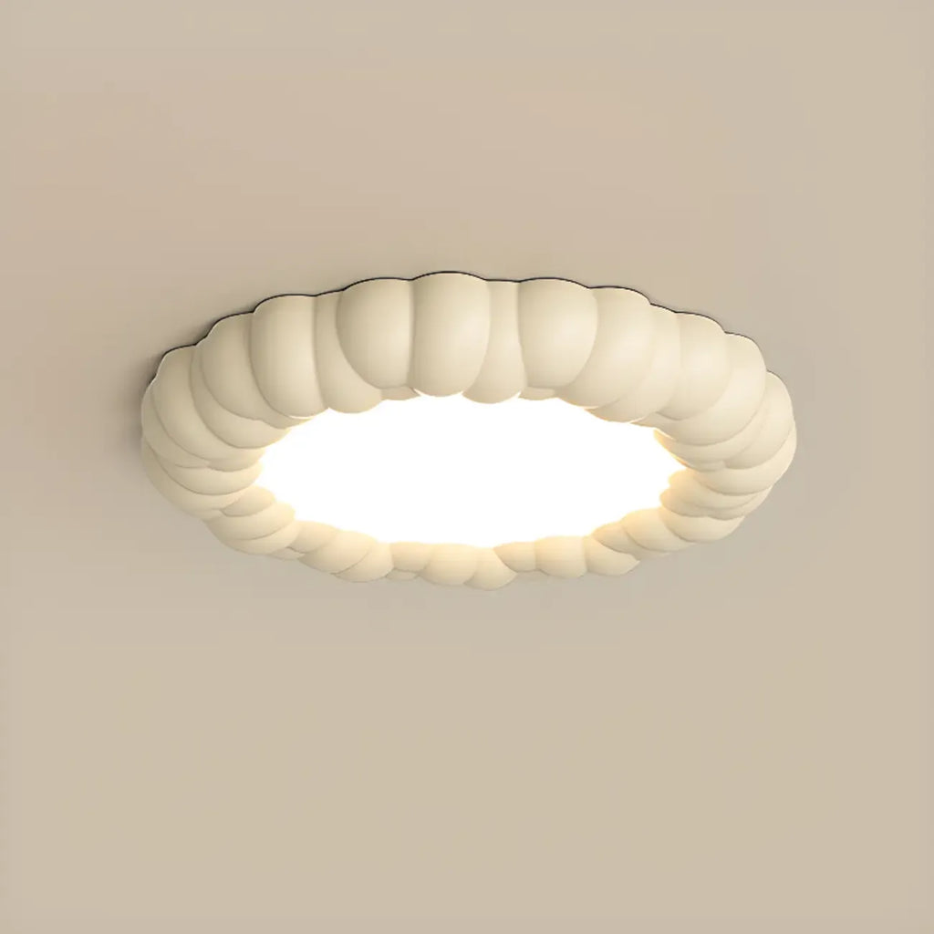 19 Inch Modern Circle Resin Flush Ceiling Light for Bedroom Decor