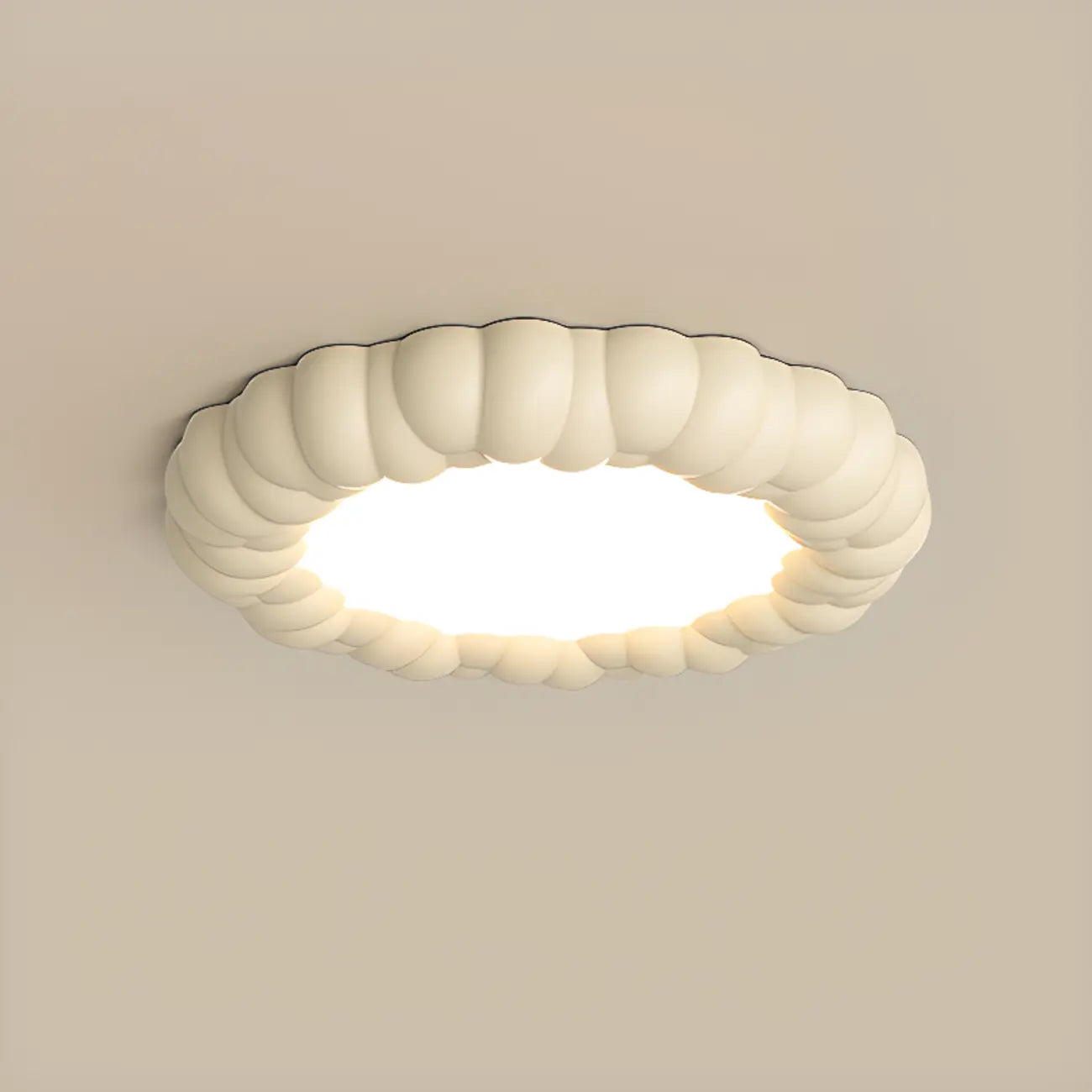 19 Inch Modern Circle Resin Flush Ceiling Light for Bedroom Decor