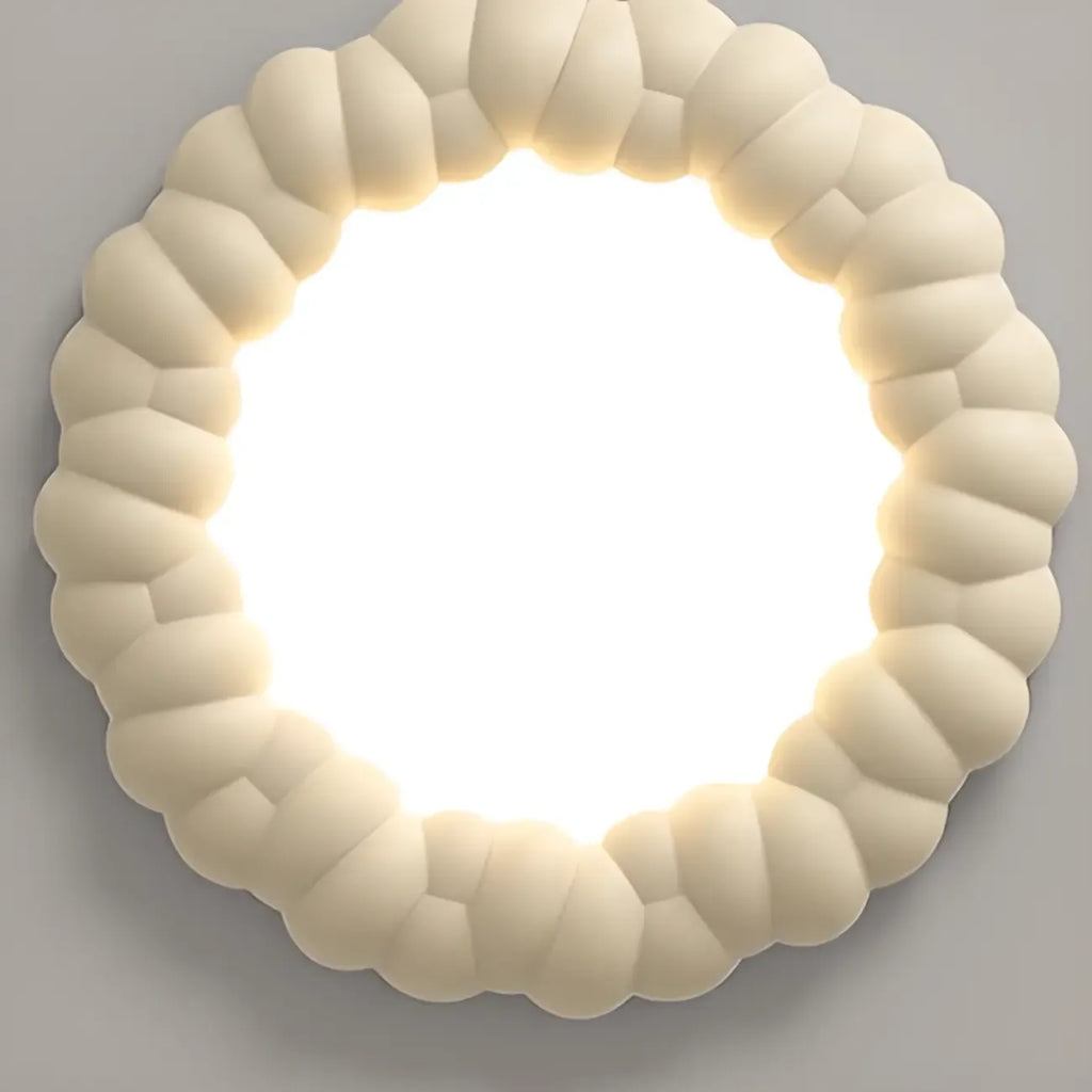 19 Inch Modern Circle Resin Flush Ceiling Light for Bedroom Decor