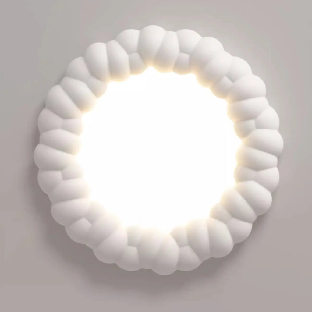 19 Inch Modern Circle Resin Flush Ceiling Light for Bedroom Decor
