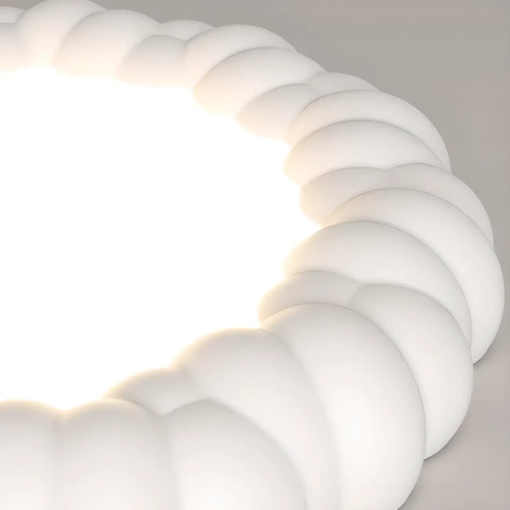 19 Inch Modern Circle Resin Flush Ceiling Light for Bedroom Decor