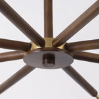 Elegant Down Floral Glass Shade Wood Semi Flush Ceiling Light