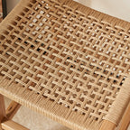 Scandinavian Wooden Ratten Bar Stool