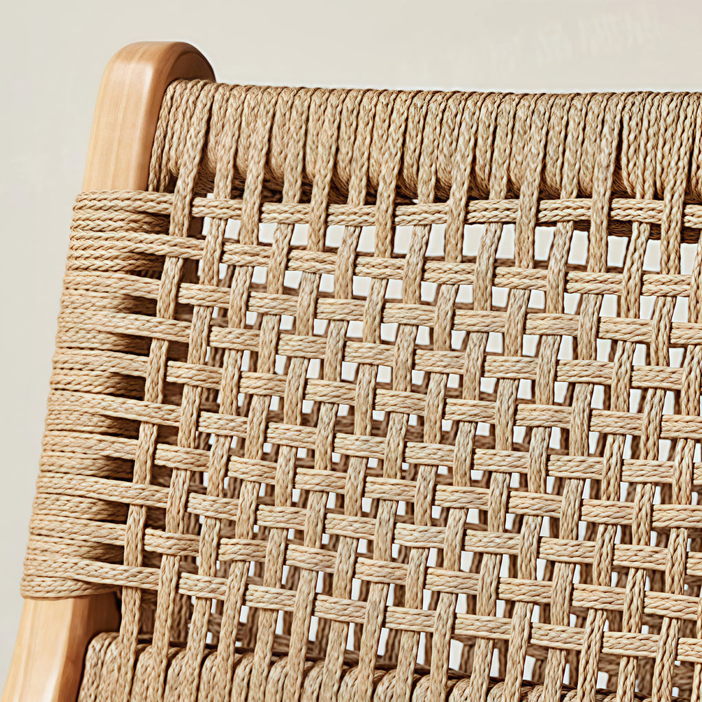 Scandinavian Wooden Ratten Bar Stool