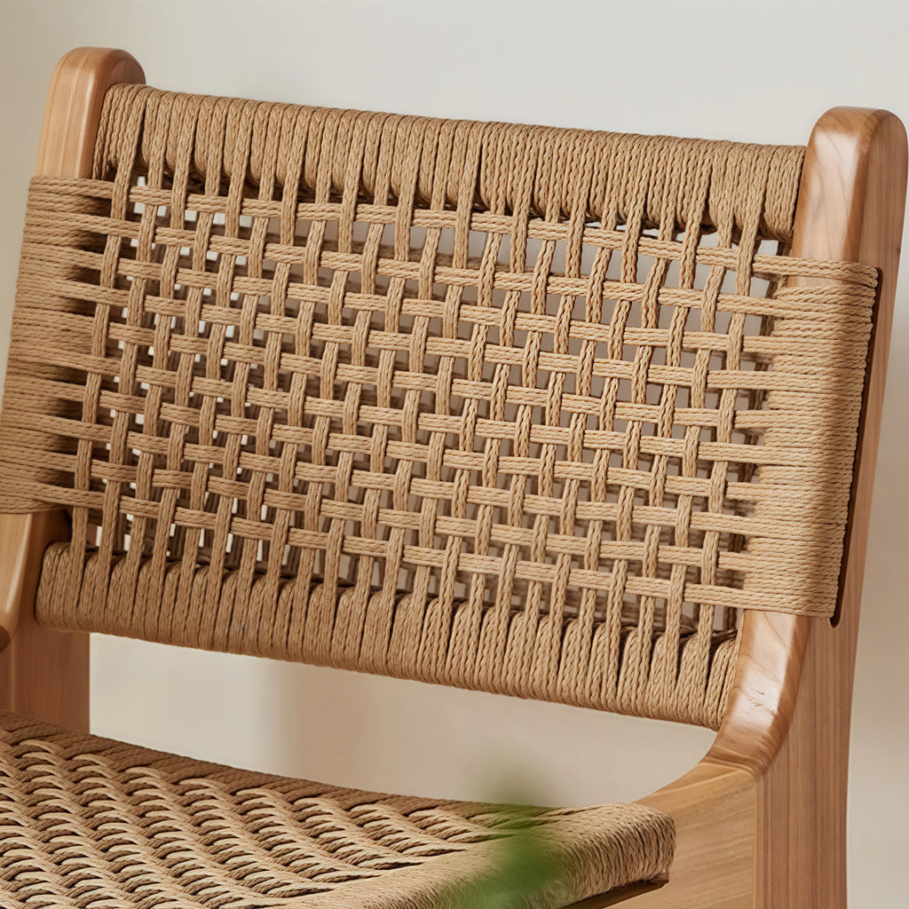 Scandinavian Wooden Ratten Bar Stool
