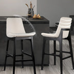 White Ash Wood Bucket Leather Counter Stools For Kitchen Island