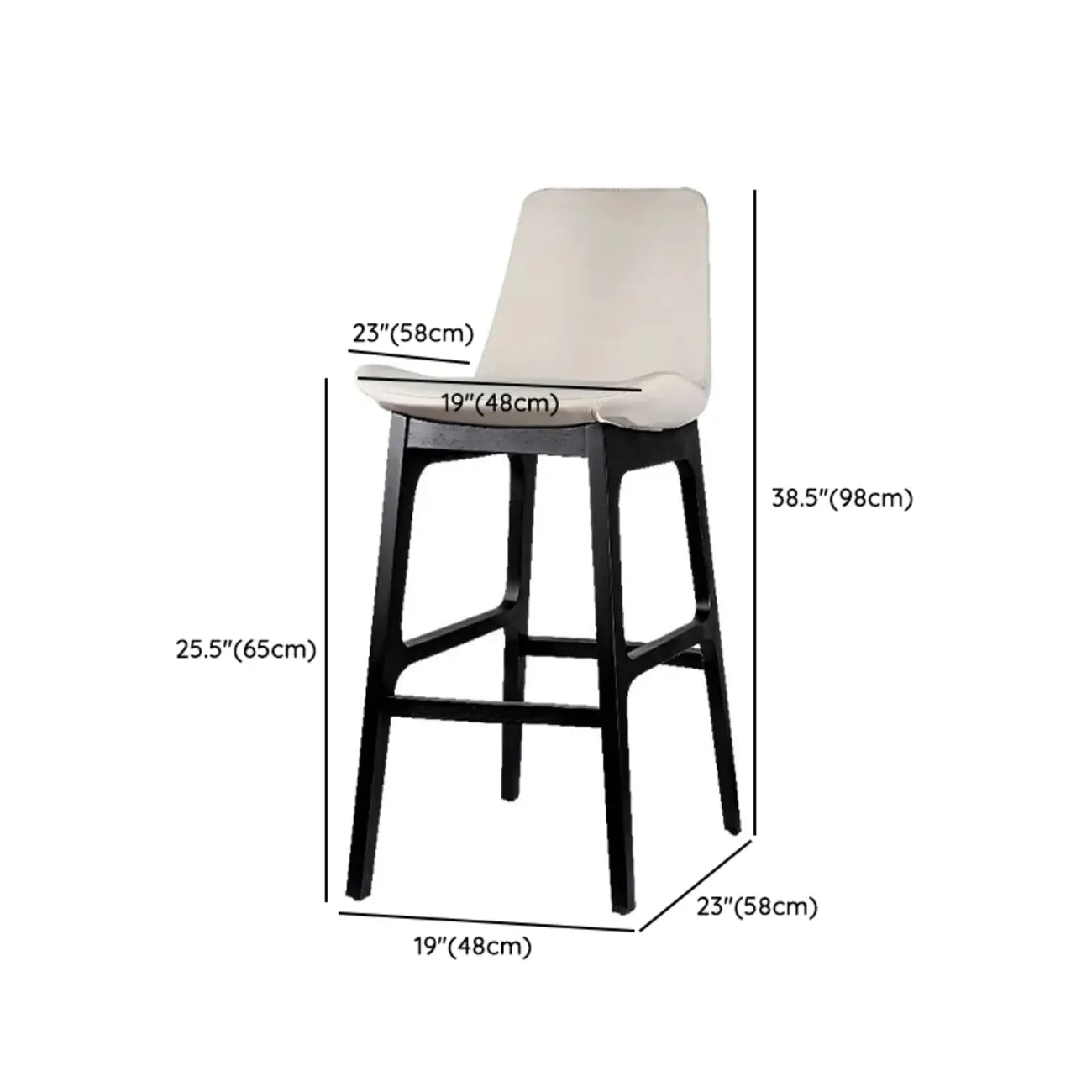White Ash Wood Bucket Leather Counter Stools For Kitchen Island