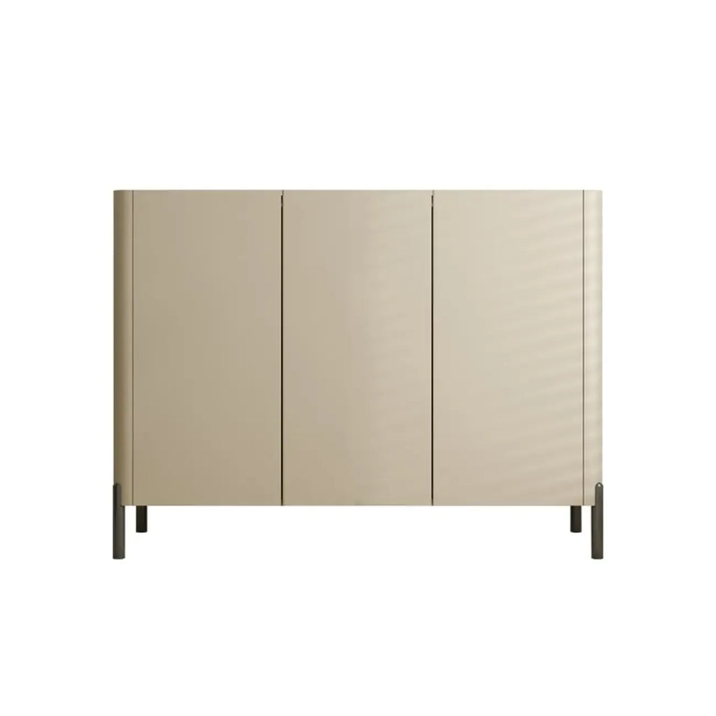 Coffee Solid Wood Shoe Cabinet with Adjustable Shelves