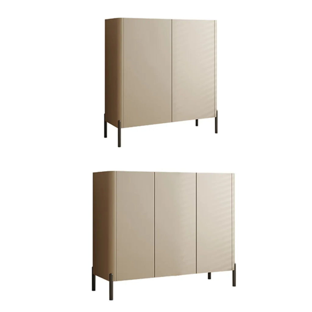 Coffee Solid Wood Shoe Cabinet with Adjustable Shelves