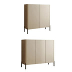 Coffee Solid Wood Shoe Cabinet with Adjustable Shelves