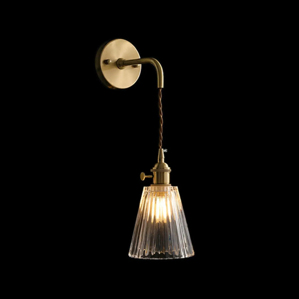 Transparent Vintage Swing Arm Wall Light for Bedroom Use