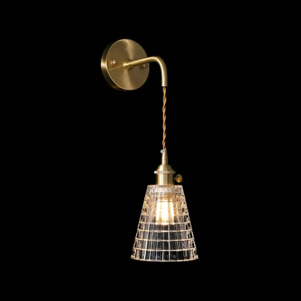 Transparent Vintage Swing Arm Wall Light for Bedroom Use