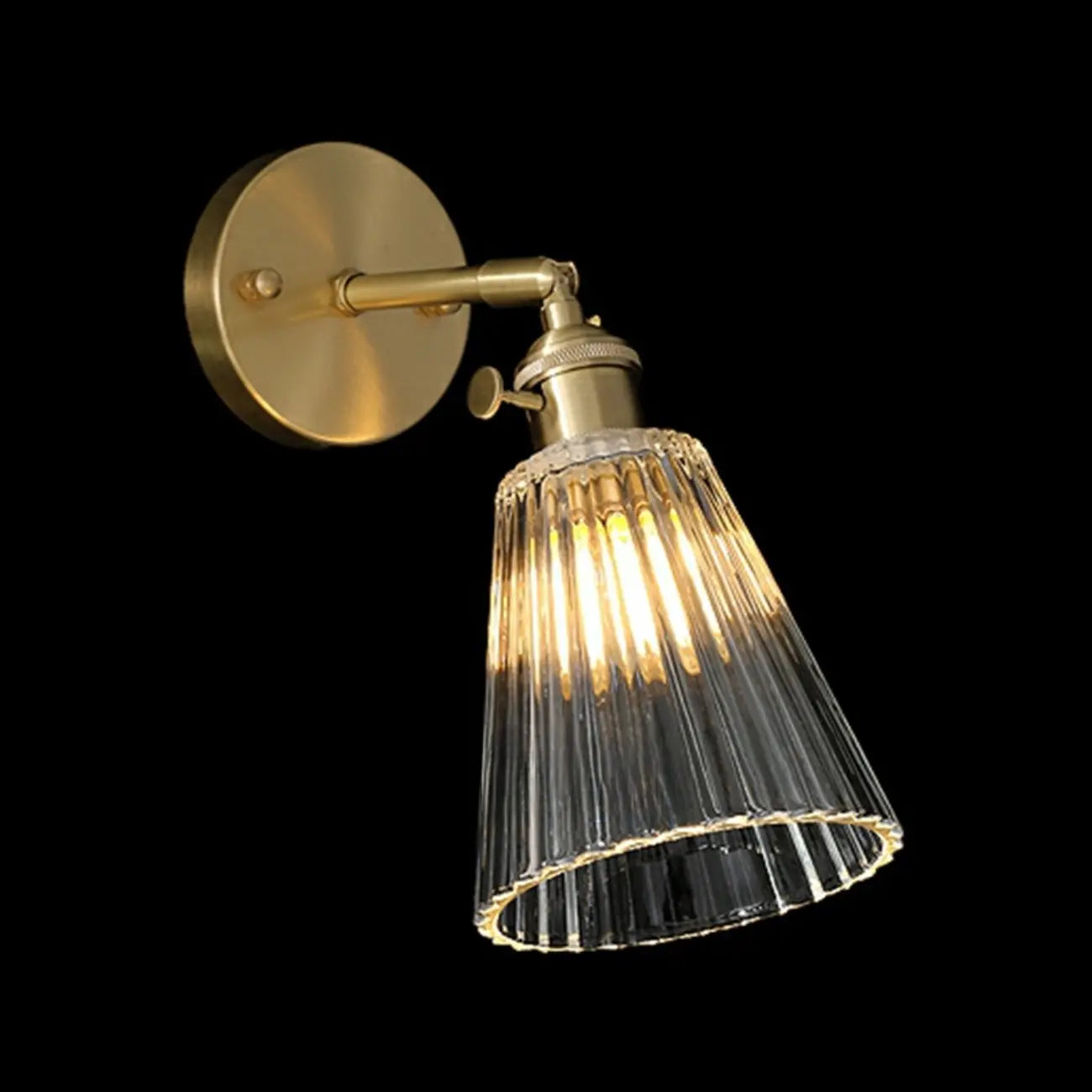 Transparent Vintage Swing Arm Wall Light for Bedroom Use