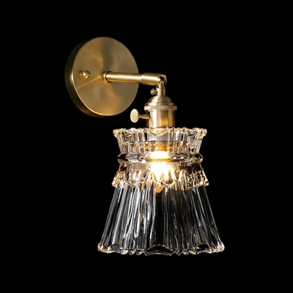 Transparent Vintage Swing Arm Wall Light for Bedroom Use