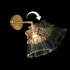 Transparent Vintage Swing Arm Wall Light for Bedroom Use