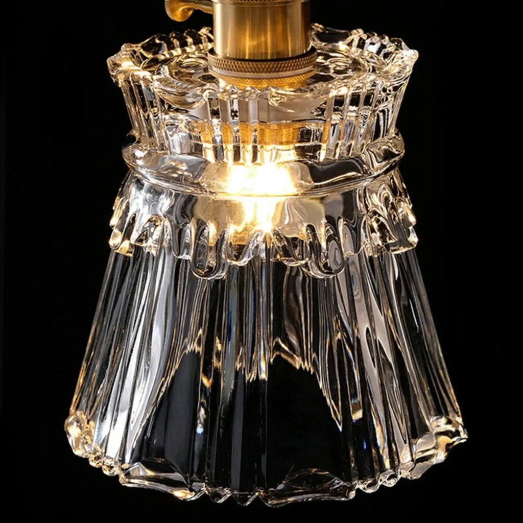 Transparent Vintage Swing Arm Wall Light for Bedroom Use