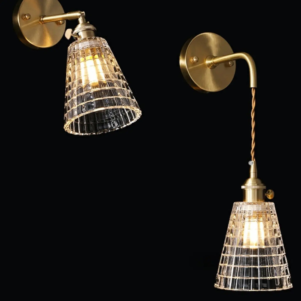 Transparent Vintage Swing Arm Wall Light for Bedroom Use
