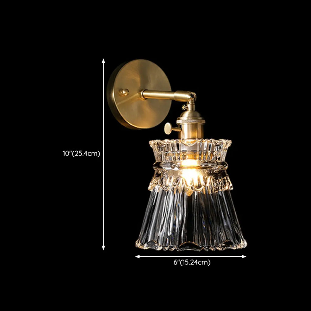 Transparent Vintage Swing Arm Wall Light for Bedroom Use