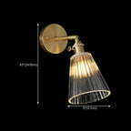 Transparent Vintage Swing Arm Wall Light for Bedroom Use