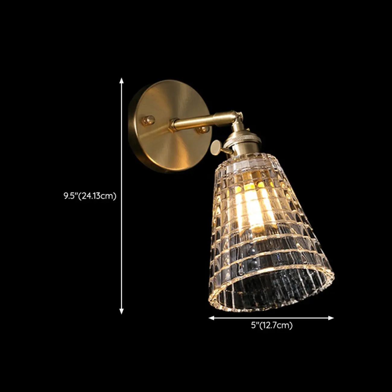 Transparent Vintage Swing Arm Wall Light for Bedroom Use