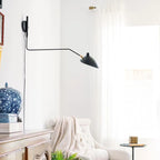2-Light and 1-Light Metal Black Swing Arm Wall Light