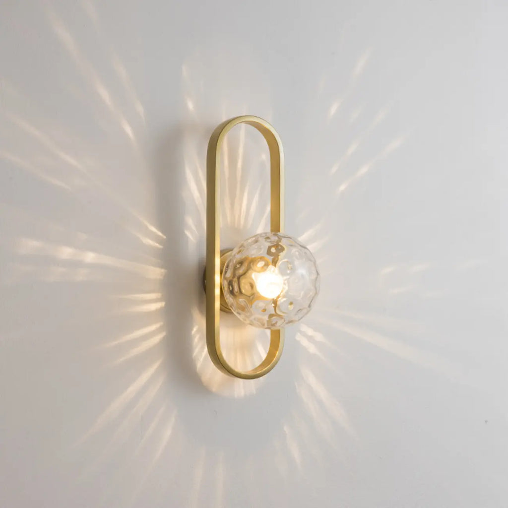 Artistic Brass Wall Sconce with Glass Orb for Living Room