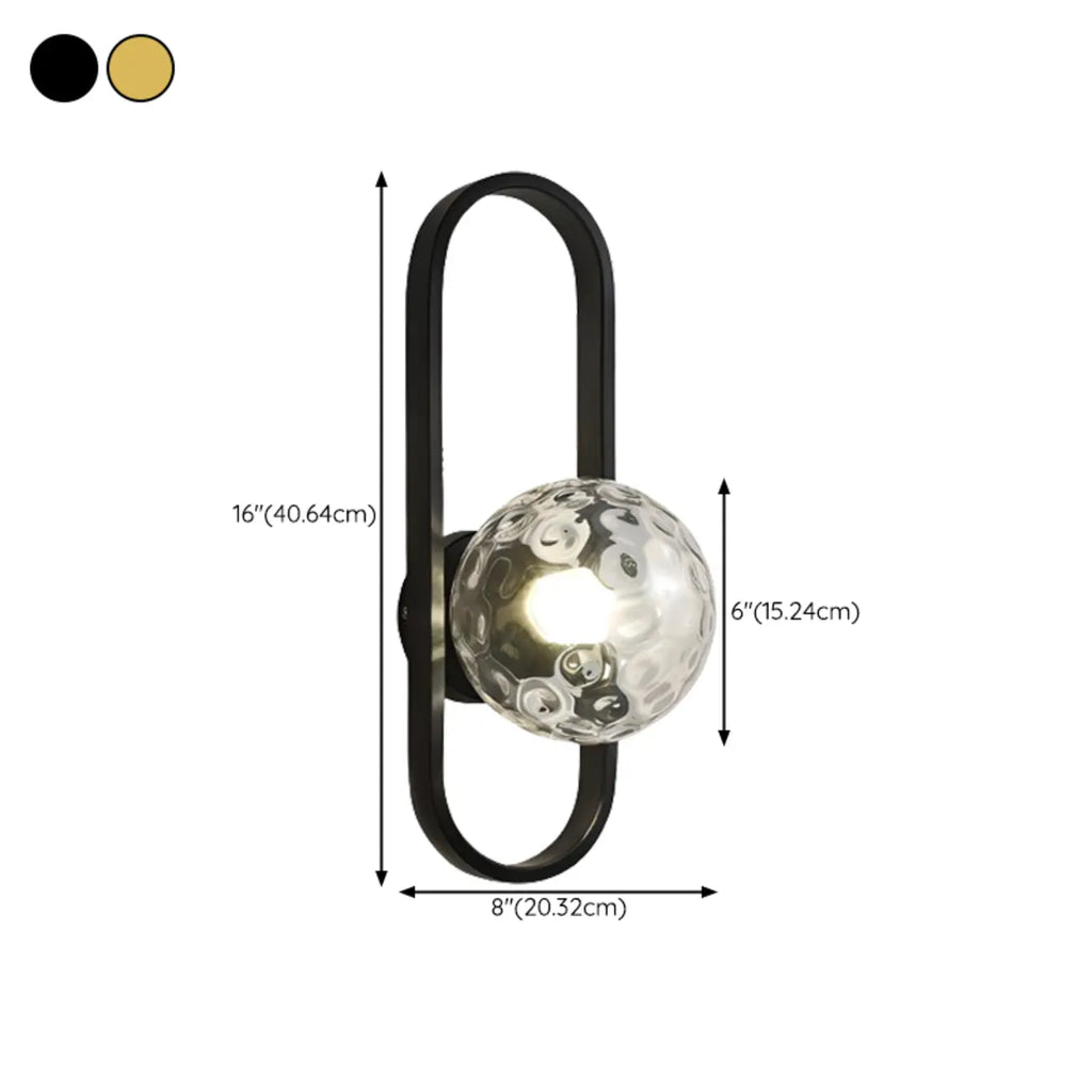 Artistic Brass Wall Sconce with Glass Orb for Living Room