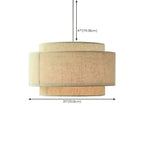 Beige Layered Elegance Fabric Pendant Light for Dining Area
