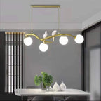 4-Light Glass Globe Shape Hanging Pendant Light Fixture for Kitchen